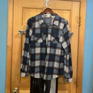 Passport Gray and Pink Plaid Lightweight  Shirt Sz XL